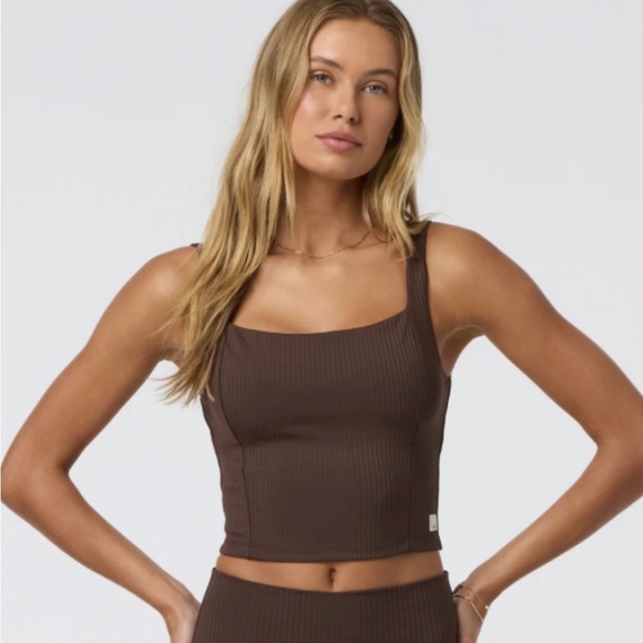 Vuori Inversion Rib Support Tank NWT Small Java Brown - Picture 3 of 15